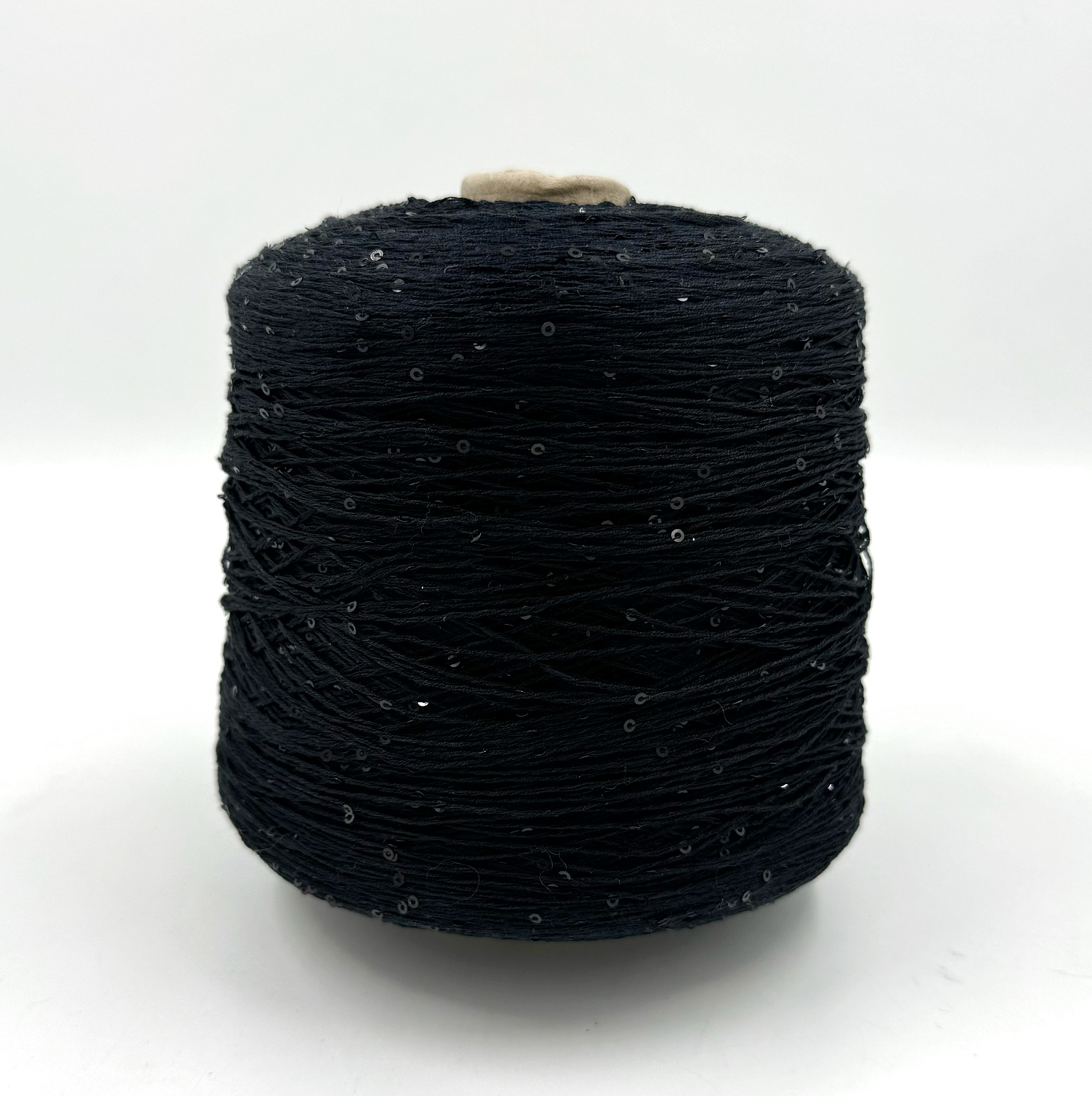 Пряжа Cotton Paillettes, D&C Yarns, хлопок, цвет черный